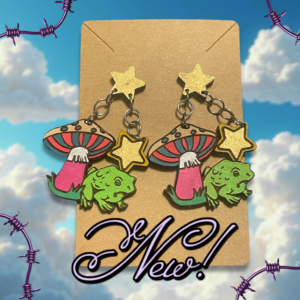 Frog and Toadstool Earrings