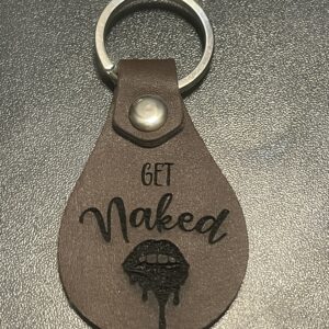 Get Naked Leather Keychain