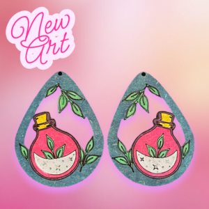 Herb Potion Bottle/Teardrop Earrings