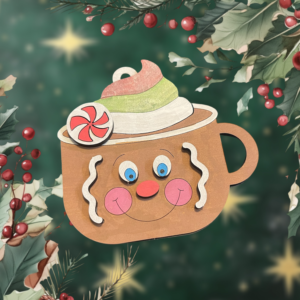 Gingerbread Man Hot Cocoa Mug Christmas Ornament