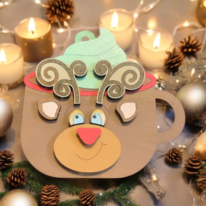 Reindeer Hot Cocoa Mug Christmas Ornament