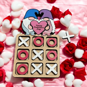 Gnome Valentine's Day Tic Tac Toe Board