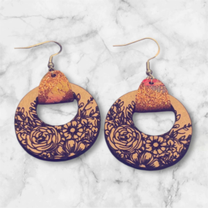 Floral Round Dangle Earrings