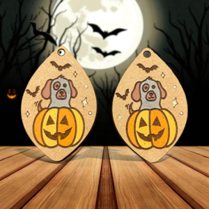 Pumpkin Puppy Halloween Earrings