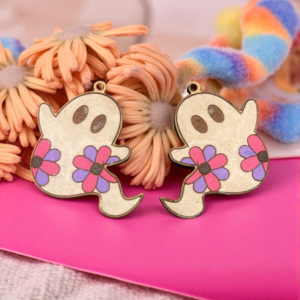 Retro Floral Ghost Earrings