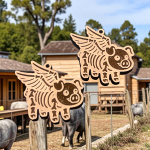 Flying Pigs Skeleton Earrings