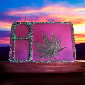 Large Cannabis Leaf Rolling Tray