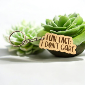 Fun Fact: I Don't Care Keychain