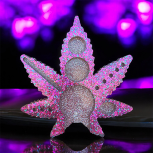 Large Leaf Accessory Tray and Herb Grinder Set