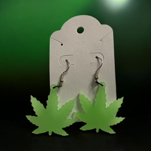 Glow in the Dark Cannabis Leaf Earrings