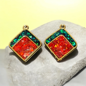 Double Layer Square Dangle Earrings