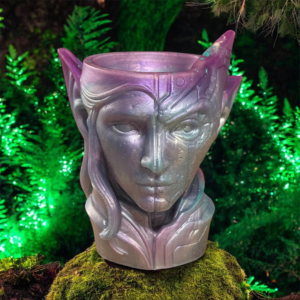 Half Fantasy Forest and Half Fantasy Outter Space Elf Head Desk Organizer
